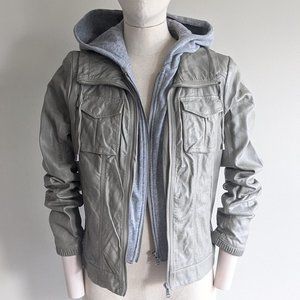 Bernardo Faux Leather Jacket | Gray | Small